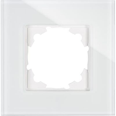 Kopp Marco para Enchufes, para 1 Enchufe de Cristal Auténtico Athenis, Color Blanco, Kopp Marco para Enchufes, para 1 Enchufe de Cristal Auténtico Athenis, Color Blanco,