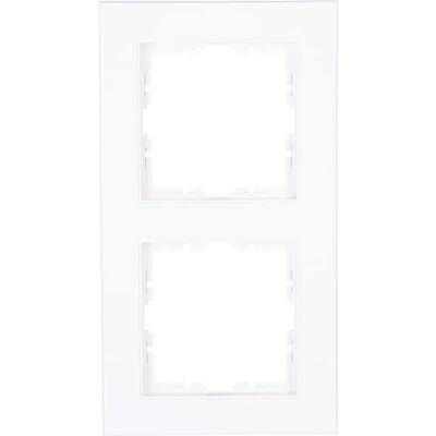 Kopp HK07 Marco de cubierta para 2 enchufes (10 unidades), color blanco ártico mate Kopp HK07 Marco de cubierta para 2 enchufes (10 unidades), color blanco ártico mate