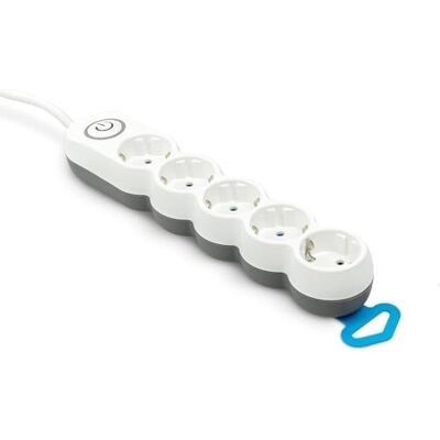 Garza Power Regleta de 5 enchufes con Interruptor Enchufe Plano Ladrón múltiple 1.4 Metros Protección Infantil Color Blanco Gama Design Garza Power Regleta de 5 enchufes con Interruptor Enchufe Plano Ladrón múltiple 1.4 Metros Protección Infantil Color Blanco Gama Design