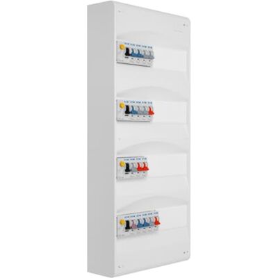 Eaton Cuadro 4 filas preequipado 2 inter. diff. 63A + 2 inter. diff. 40 A + 16 disyuntores Eaton Cuadro 4 filas preequipado 2 inter. diff. 63A + 2 inter. diff. 40 A + 16 disyuntores