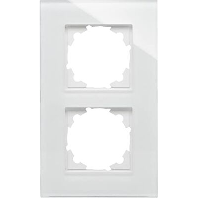 Kopp ATHENIS Marco de cristal para 2 enchufes, 99 x 170 mm, color blanco Kopp ATHENIS Marco de cristal para 2 enchufes, 99 x 170 mm, color blanco