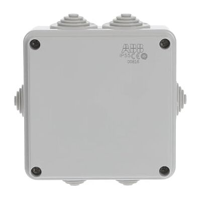 ABB Caja adaptable con guirnaldas y tapa de rosca IP55, termoplástico, color gris ABB Caja adaptable con guirnaldas y tapa de rosca IP55, termoplástico, color gris