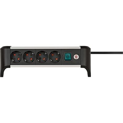 Brennenstuhl ALU-Office-Line regleta enchufes de Aluminio para Escritorio con 4 Tomas de Corriente (regleta de Mesa, Cable de 1,8m, Interruptor Iluminado) Brennenstuhl ALU-Office-Line regleta enchufes de Aluminio para Escritorio con 4 Tomas de Corriente (regleta de Mesa, Cable de 1,8m, Interruptor Iluminado)