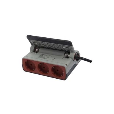 CHACON Bloque de Pinza 3 x 16 A, 3 m, Color Rojo, Gris CHACON Bloque de Pinza 3 x 16 A, 3 m, Color Rojo, Gris