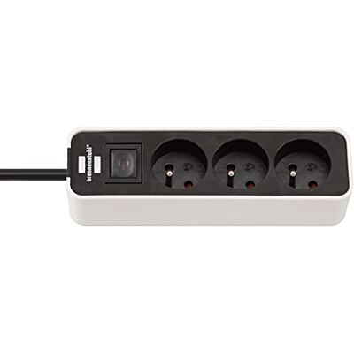 Brennenstuhl ecolor – Base Enchufe 1,5 m H05VV-F3G1.0 con interruptor, 1, 5 m, blanco, Brennenstuhl ecolor – Base Enchufe 1,5 m H05VV-F3G1.0 con interruptor, 1, 5 m, blanco,