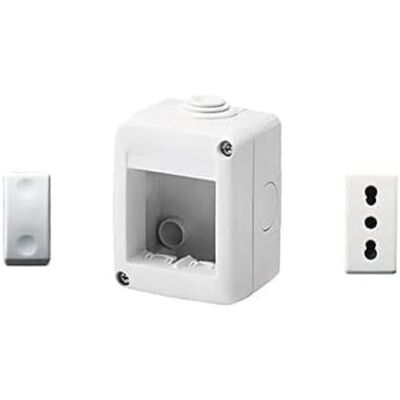 GEWISS GW27002 Caja IP40 Gris RAL 7035 - Enchufe Bivalente, Interruptores, 2 Puestos GEWISS GW27002 Caja IP40 Gris RAL 7035 - Enchufe Bivalente, Interruptores, 2 Puestos