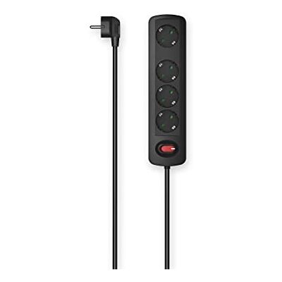 Hama Regleta de 4 enchufes, Interruptor, Montaje en Pared, 1,5 m (con Interruptor, Enchufe múltiple, con protección táctil, iluminada, 45°) Negro Hama Regleta de 4 enchufes, Interruptor, Montaje en Pared, 1,5 m (con Interruptor, Enchufe múltiple, con protección táctil, iluminada, 45°) Negro