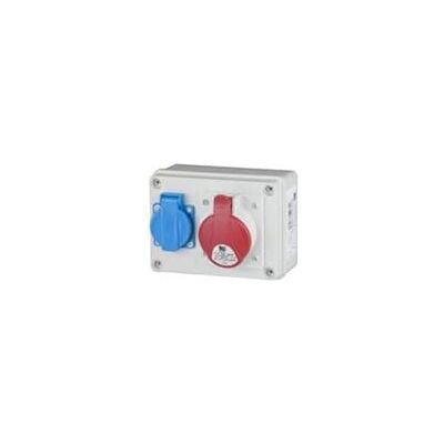 PAWBOL Distribuidor de pared 32 A CEE 230 V distribuidor de corriente para construcción de 5 polos PAWBOL Distribuidor de pared 32 A CEE 230 V distribuidor de corriente para construcción de 5 polos