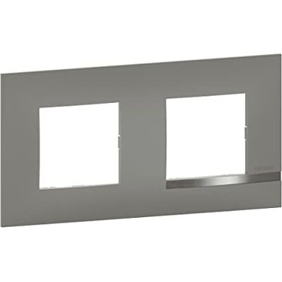 Bticino legrand Mezzo Placa embellecedora (2 orificios, acabado de notas, efecto aluminio, borde brillante, ) Bticino legrand Mezzo Placa embellecedora (2 orificios, acabado de notas, efecto aluminio, borde brillante, )