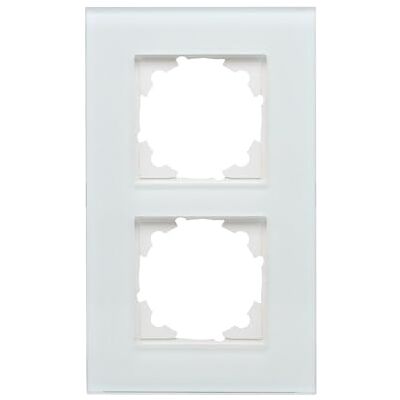 Kopp HK07 Marco embellecedor de Cristal (2 Orificios), Color Blanco Kopp HK07 Marco embellecedor de Cristal (2 Orificios), Color Blanco