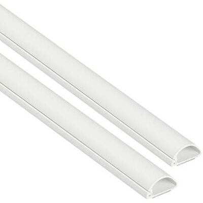 D-line Canaleta para Cables 20x10mm Pack 2m, Perfil Semicircular, Cubrecables Autoadhesivo Pintable para Gestión de Cables – 2X 1m – Blanco D-line Canaleta para Cables 20x10mm Pack 2m, Perfil Semicircular, Cubrecables Autoadhesivo Pintable para Gestión de Cables – 2X 1m – Blanco