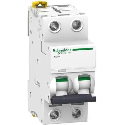 Schneider Electric A9F74220 IC60N Disyuntor, Acti9, 2P, 20A, Curvatura C, 50/60 Hz, Blanco Schneider Electric A9F74220 IC60N Disyuntor, Acti9, 2P, 20A, Curvatura C, 50/60 Hz, Blanco