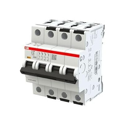 ABB S304 Disyuntor tipo D, polo 4 25 A, 415 V, capacidad de desconexión 100 kA ABB S304 Disyuntor tipo D, polo 4 25 A, 415 V, capacidad de desconexión 100 kA