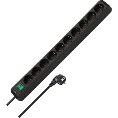Brennenstuhl Eco-Line regleta de enchufes 10 Tomas (regleta eléctrica con protección de Contacto Aumentada, Interruptor y Cable de 3m) Negro Brennenstuhl Eco-Line regleta de enchufes 10 Tomas (regleta eléctrica con protección de Contacto Aumentada, Interruptor y Cable de 3m) Negro