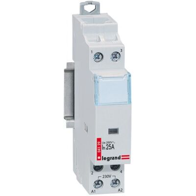 Legrand Contactor de alta potencia (1 módulo, 230 V, 25 A, bipolar, 2o) Legrand Contactor de alta potencia (1 módulo, 230 V, 25 A, bipolar, 2o)