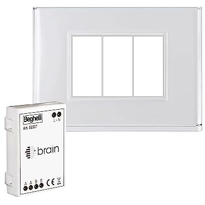 Beghelli Placa de interruptor Placa de emociones de luz con medición y control de temperatura y humedad Color: blanco Beghelli Placa de interruptor Placa de emociones de luz con medición y control de temperatura y humedad Color: blanco