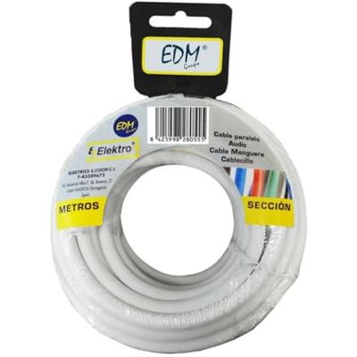 EDM CARRETE MANGUERA TUBULAR 2X0,75MM BLANCA 20MTS EDM CARRETE MANGUERA TUBULAR 2X0,75MM BLANCA 20MTS