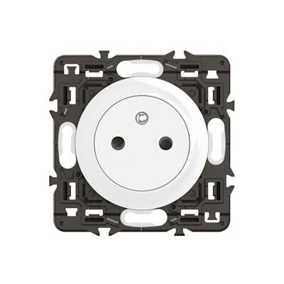 Legrand – Toma eléctrica de pared con tierra celiana superficie – Toma de refuerzo con base retráctil – blanco – Para completar con placas de acabado – Juego de 6 Legrand – Toma eléctrica de pared con tierra celiana superficie – Toma de refuerzo con base retráctil – blanco – Para completar con placas de acabado – Juego de 6