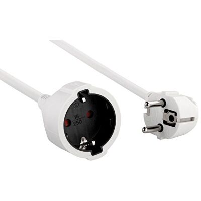 Electraline Prolongador toma schuko, 3g1,5 mm², color blanco, Cable 10 m Electraline Prolongador toma schuko, 3g1,5 mm², color blanco, Cable 10 m
