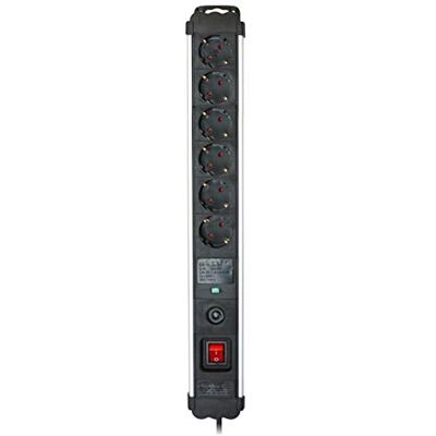 Cable de extensión Silver Electronics - 8 tomas, 1,5m, Negro Cable de extensión Silver Electronics - 8 tomas, 1,5m, Negro