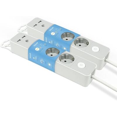 Garza Power Pack de 2 regletas de 3 enchufes + 2 USBs con Interruptor Enchufe Plano Ladrón múltiple 1.4 Metros Protección Infantil Color Gris Gama Design Garza Power Pack de 2 regletas de 3 enchufes + 2 USBs con Interruptor Enchufe Plano Ladrón múltiple 1.4 Metros Protección Infantil Color Gris Gama Design