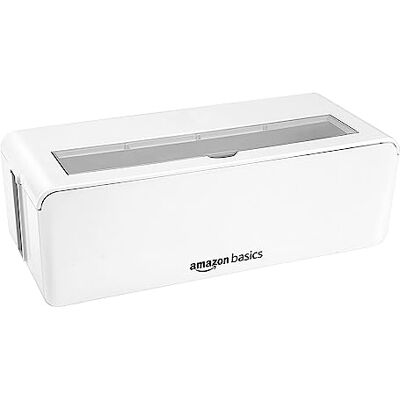 Amazon Basics Caja organizadora de cables para ocultar y organizar cables, tamaño grande, Blanco Amazon Basics Caja organizadora de cables para ocultar y organizar cables, tamaño grande, Blanco