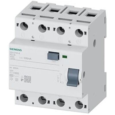 Siemens 5SV3 RCCB, 4 pines, 125 A, 500 mA tipo A 5SV3 230/400 V Siemens 5SV3 RCCB, 4 pines, 125 A, 500 mA tipo A 5SV3 230/400 V