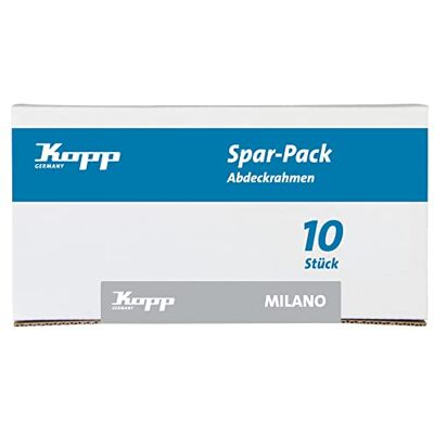 Kopp Milano Marco para enchufes e interruptores (10 unidades, 8,0 x 8,0 cm, plástico), color blanco Kopp Milano Marco para enchufes e interruptores (10 unidades, 8,0 x 8,0 cm, plástico), color blanco