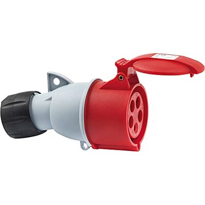 Brennenstuhl Toma eléctrica (380 V, trifase, 5 polos), rojo, Brennenstuhl Toma eléctrica (380 V, trifase, 5 polos), rojo,