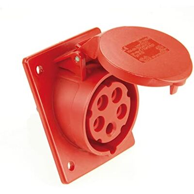 Jäger SIROX® Enchufe de montaje CEE IP 44, 5 polos, 400 V, 6 h, corriente oblicua 16 A, tecnología de conexión, abrazadera de tornillo, tamaño de brida 80 x 97 mm Jäger SIROX® Enchufe de montaje CEE IP 44, 5 polos, 400 V, 6 h, corriente oblicua 16 A, tecnología de conexión, abrazadera de tornillo, tamaño de brida 80 x 97 mm