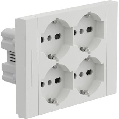 Electraline Regleta empotrable Quadra 4 plazas universales P40, compatible con todas las cajas empotrables de 3 plazas, con interruptor/desviador, blanco Electraline Regleta empotrable Quadra 4 plazas universales P40, compatible con todas las cajas empotrables de 3 plazas, con interruptor/desviador, blanco