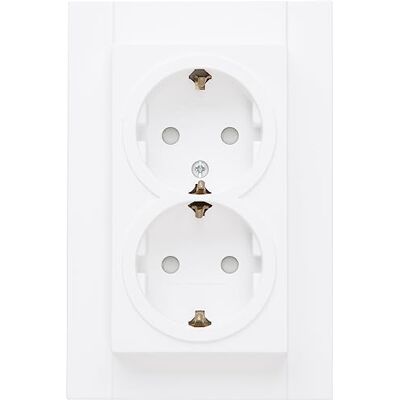 Kopp Athenis Toma de corriente (2 enchufes con protección táctil, 16 A, 250 V, IP20, superficie mate), color blanco Kopp Athenis Toma de corriente (2 enchufes con protección táctil, 16 A, 250 V, IP20, superficie mate), color blanco