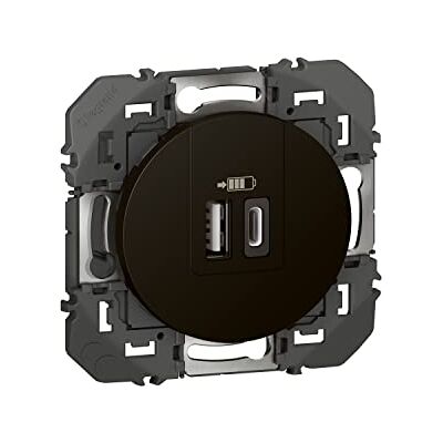 Legrand Cargador USB Doble Tipo A y C 3A 15W Dooxie Negro Legrand Cargador USB Doble Tipo A y C 3A 15W Dooxie Negro