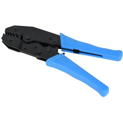 Electraline Herramienta de crimpado con matrices intercambiables adicionales, adecuada tanto para terminales de clavija como de anillo Electraline Herramienta de crimpado con matrices intercambiables adicionales, adecuada tanto para terminales de clavija como de anillo