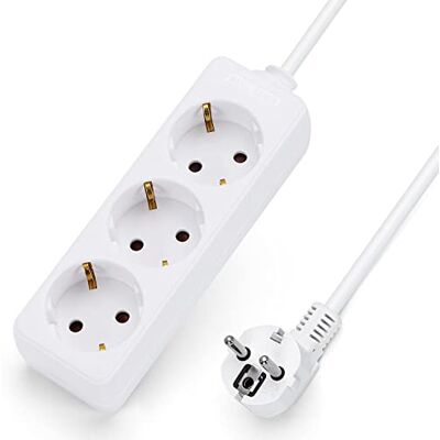 Aigostar Regleta 3 Enchufes 1,5 m, 3680W/16A, Protección Infantil, Blanco – Regleta Alargador para Casa, Oficina, Estudio Aigostar Regleta 3 Enchufes 1,5 m, 3680W/16A, Protección Infantil, Blanco – Regleta Alargador para Casa, Oficina, Estudio