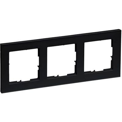 Legrand , Seano+ Marco de 3 vías, termoplástico sin halógenos, producción y embalaje sostenibles, color negro lacado Legrand , Seano+ Marco de 3 vías, termoplástico sin halógenos, producción y embalaje sostenibles, color negro lacado
