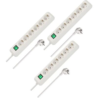 Brennenstuhl Eco-Line, regleta de 6 Veces, Juego de 2 (receptáculo múltiple con Mayor protección táctil, Interruptor y Cable de 3 m) Blanco Brennenstuhl Eco-Line, regleta de 6 Veces, Juego de 2 (receptáculo múltiple con Mayor protección táctil, Interruptor y Cable de 3 m) Blanco