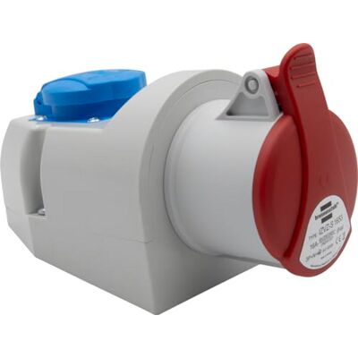 Brennenstuhl Enchufe eléctrico de pared combinado con toma CEE 400 V/16 A de 5 polos + toma tipo F (Schuko), toma industrial con tapa, uso interior/exterior, taller, garaje, industria, IP44, 16 A Brennenstuhl Enchufe eléctrico de pared combinado con toma CEE 400 V/16 A de 5 polos + toma tipo F (Schuko), toma industrial con tapa, uso interior/exterior, taller, garaje, industria, IP44, 16 A