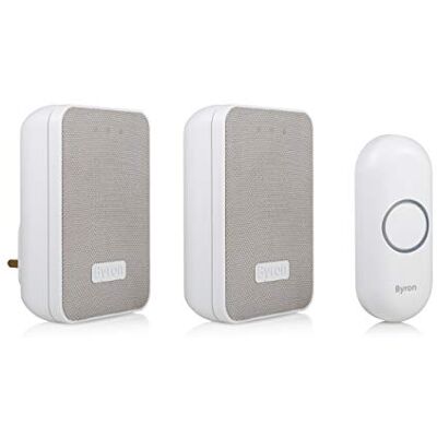 Kit de Timbre Inalámbrico Byron – Pack Doble – 150 m Alcance – 16 Melodías Kit de Timbre Inalámbrico Byron – Pack Doble – 150 m Alcance – 16 Melodías