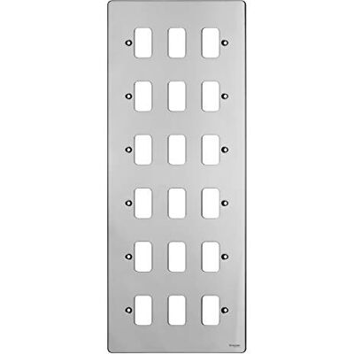 Schneider Electric Ultimate Grid System placa plana, 18 bandas, marco, cromo pulido Schneider Electric Ultimate Grid System placa plana, 18 bandas, marco, cromo pulido