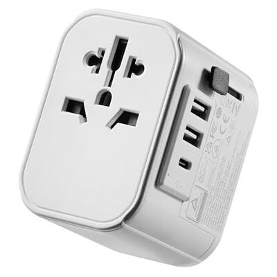 Ewent Adaptador Enchufe Universal, Enchufe Universal Viaje con 2 USB y 1 USB C, Adaptador de Viaje para USA, UK, Irland, Austuralia, Cargador para Más de 224 Países, Travel Plugs Ewent Adaptador Enchufe Universal, Enchufe Universal Viaje con 2 USB y 1 USB C, Adaptador de Viaje para USA, UK, Irland, Austuralia, Cargador para Más de 224 Países, Travel Plugs