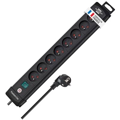 Brennenstuhl Prima pnn8 más bloqueo 8 tomacorrientes con interruptor de 3 m negro h05vv-f 3g1.5 Brennenstuhl Prima pnn8 más bloqueo 8 tomacorrientes con interruptor de 3 m negro h05vv-f 3g1.5
