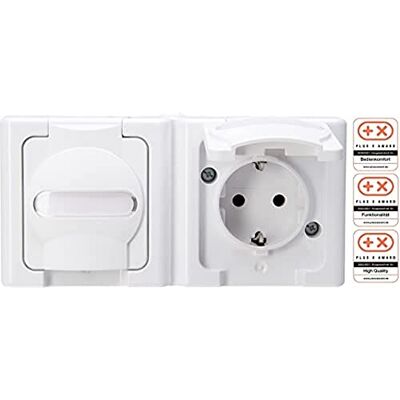 Kopp Enchufe con protección de Contacto, Blanco Kopp Enchufe con protección de Contacto, Blanco