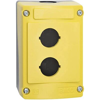 BACO BALBX0200J Caja vacía (2 puntos de montaje, 107 x 74 x 47,9 mm), color amarillo, negro BACO BALBX0200J Caja vacía (2 puntos de montaje, 107 x 74 x 47,9 mm), color amarillo, negro
