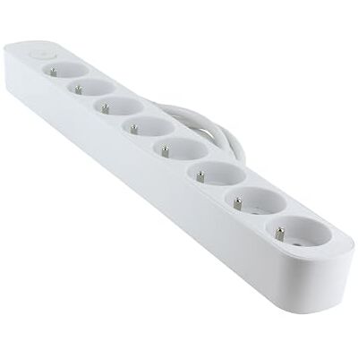 CHACON Bloque de 8 x 16 A, con Interruptor, Cable de 1,5 m, Enchufe Plano, 30% plástico Reciclado CHACON Bloque de 8 x 16 A, con Interruptor, Cable de 1,5 m, Enchufe Plano, 30% plástico Reciclado