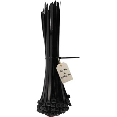 Dragon Bridas de nailon PA66 de 9 mm x 400 mm, paquete de 100 unidades Resistencia a la tracción de 80 kg Bridas autobloqueantes resistentes a los rayos UV y a la intemperie CE • RoHS Dragon Bridas de nailon PA66 de 9 mm x 400 mm, paquete de 100 unidades Resistencia a la tracción de 80 kg Bridas autobloqueantes resistentes a los rayos UV y a la intemperie CE • RoHS