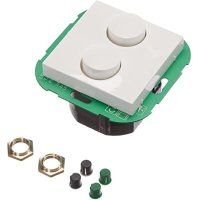 Ehmann T42.07 Regulador doble empotrado con cubierta de 55 x 55, corte de fase, 230 V, 50 Hz, potencia: LED 2 x 5-40 W, 2 x 15-110 W/VA Ehmann T42.07 Regulador doble empotrado con cubierta de 55 x 55, corte de fase, 230 V, 50 Hz, potencia: LED 2 x 5-40 W, 2 x 15-110 W/VA