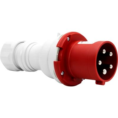 Brennenstuhl Enchufe eléctrico industrial CEE de 5 polos para uso exterior, toma eléctrica macho CEE 400 V/63 A, conexión atornillable, uso al aire libre, obras, industria, camping, IP44, 63 A Brennenstuhl Enchufe eléctrico industrial CEE de 5 polos para uso exterior, toma eléctrica macho CEE 400 V/63 A, conexión atornillable, uso al aire libre, obras, industria, camping, IP44, 63 A