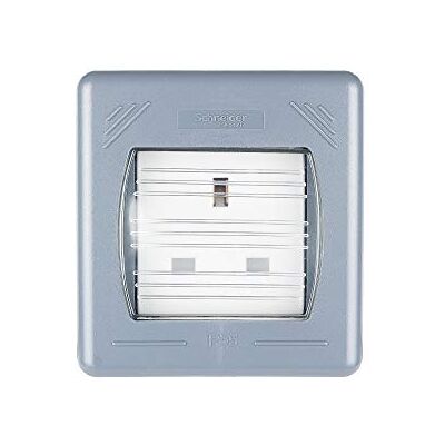 Schneider Electric Exclusivo resistente a la intemperie, enchufe de alimentación individual sin conmutación, clasificación IP55, 13 A, GWP3050, gris Schneider Electric Exclusivo resistente a la intemperie, enchufe de alimentación individual sin conmutación, clasificación IP55, 13 A, GWP3050, gris