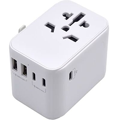 Ewent Adaptador Enchufe de Viaje Universal, Enchufe con 2 Puertos USB y 3 Puertos Type-C, Cargador Universal para EU,Reino Unido, Americano,Canadá,Australia y más de 224 países,Protección Infantil. Ewent Adaptador Enchufe de Viaje Universal, Enchufe con 2 Puertos USB y 3 Puertos Type-C, Cargador Universal para EU,Reino Unido, Americano,Canadá,Australia y más de 224 países,Protección Infantil.